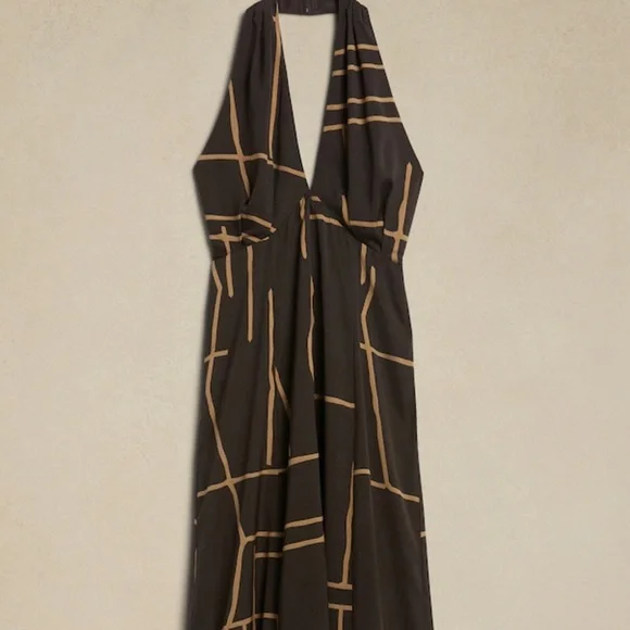 Banana Republic Black and Tan Midi Dress - NWT! 🤎 - Picture 11 of 12